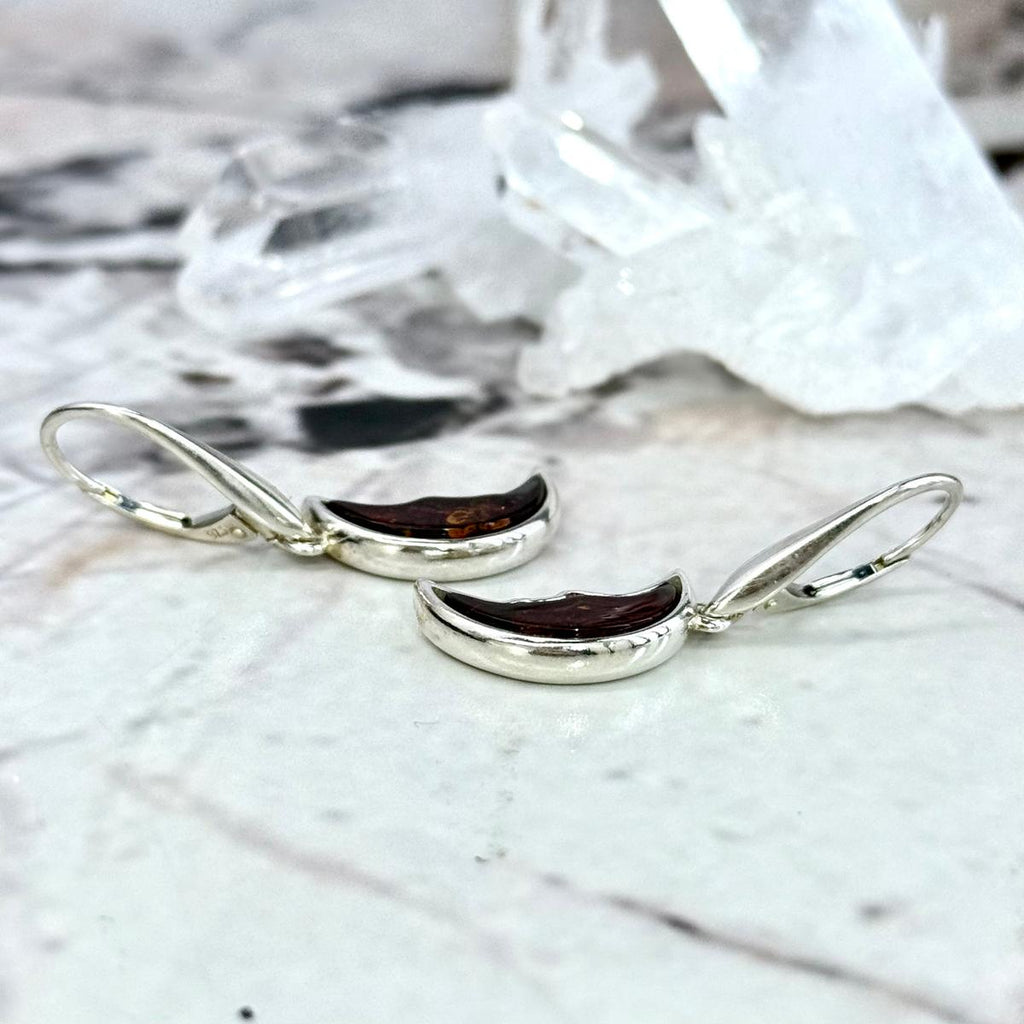 Crescent Moon Silver Earrings
