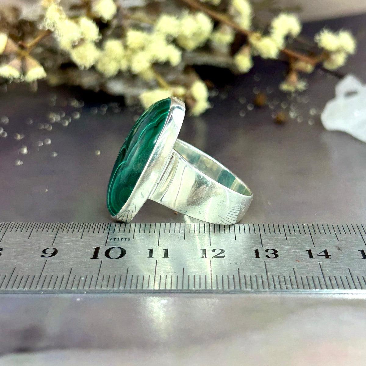 Malachite Wide Band Ring