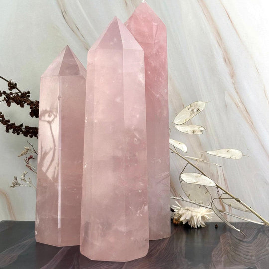 Rose Quartz Crystal Points 18.cm - 22.5cm