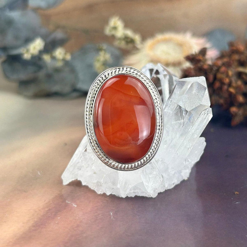 Orange And Red Carnelian Ring