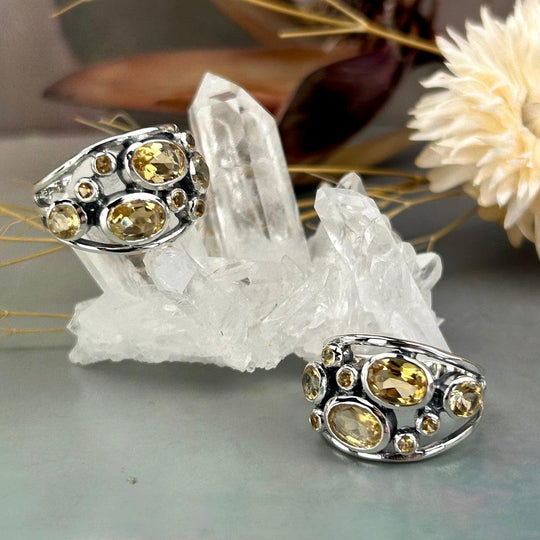 Citrine Cluster Ring