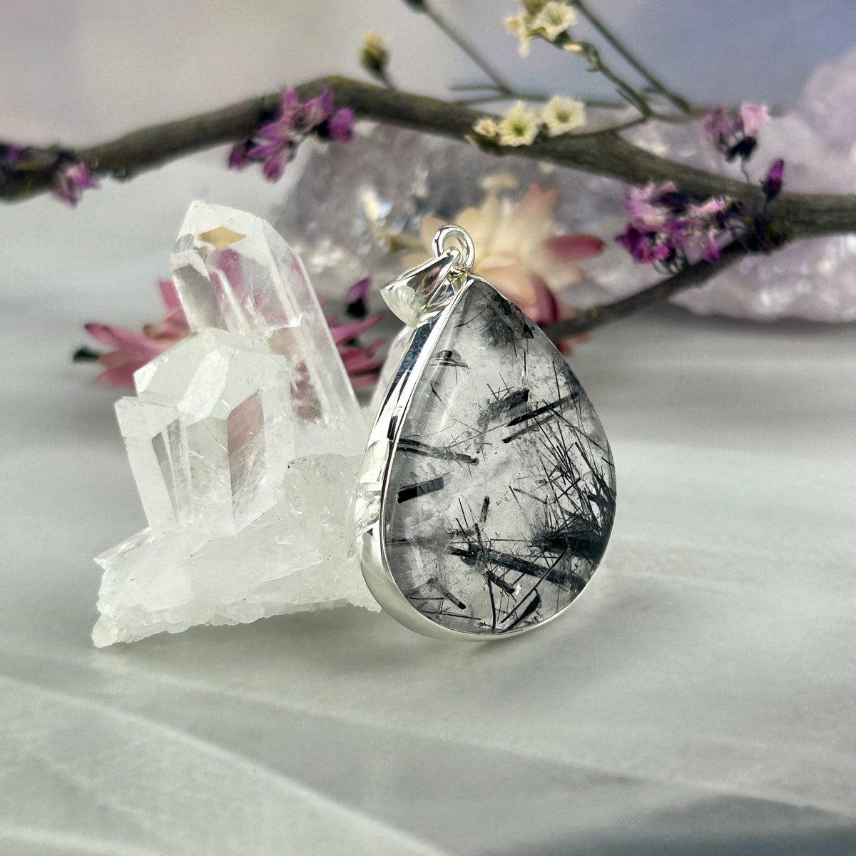 Tourmalated Quartz Pear Pendant