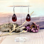 Baltic Cherry Amber Silver Earrings