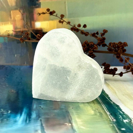 Selenite Heart Charging Plate