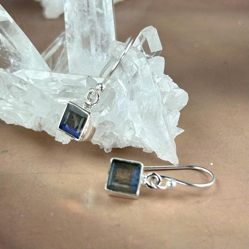 Labradorite Small Box Earrings