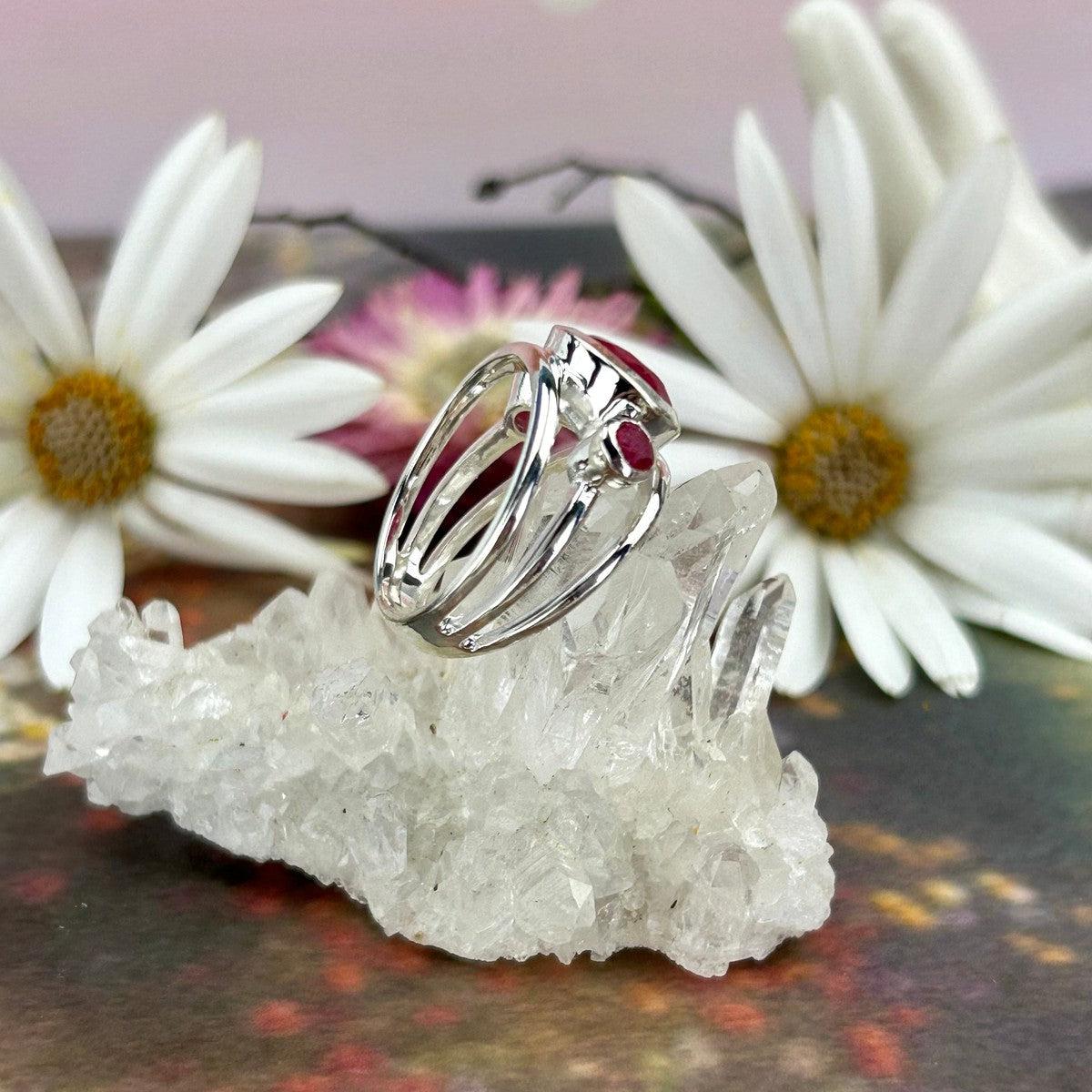 Pink Semi Precious Gemstone Ring