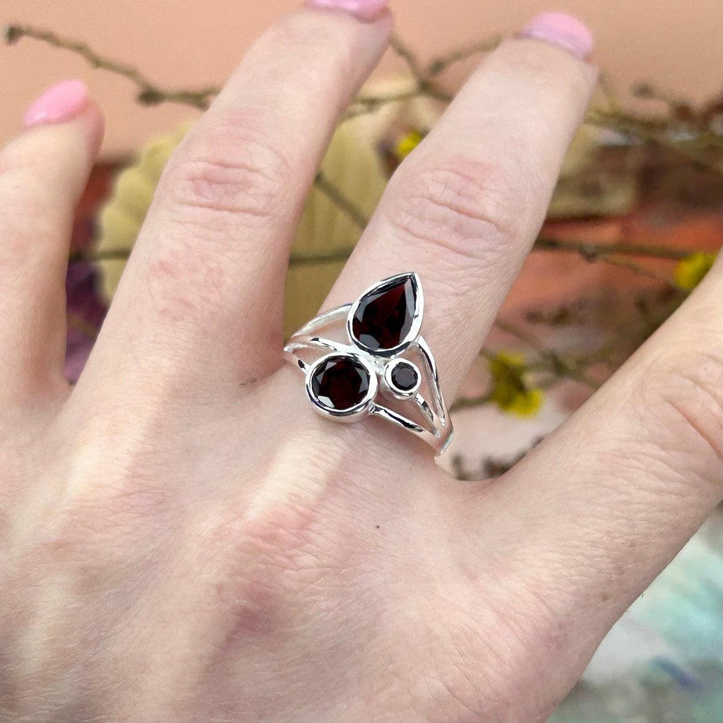 Red Semi Precious Gemstone Ring