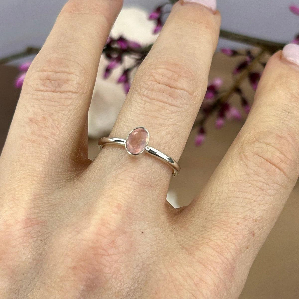 Rose Quartz Oval Cut Ring