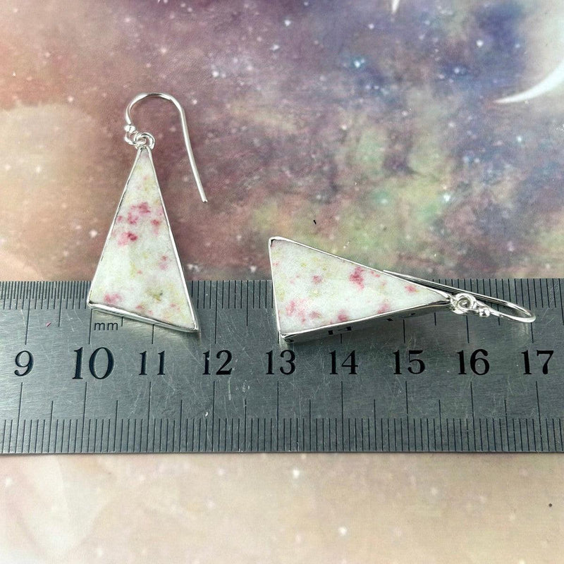 Quartz With Cinnabar Drop Earrings