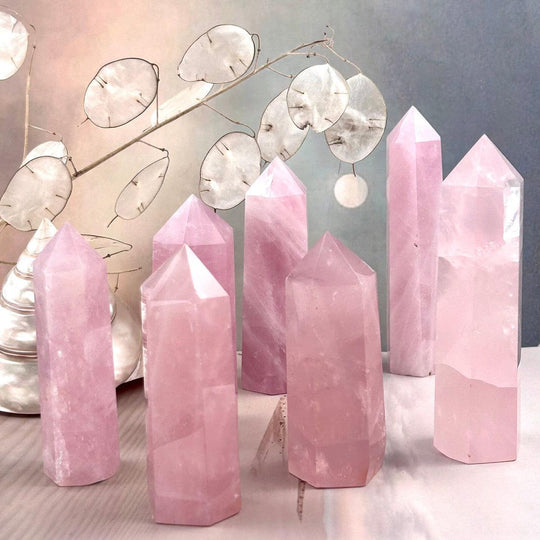 Rose Quartz Crystal Points 9.5cm - 12.5cm