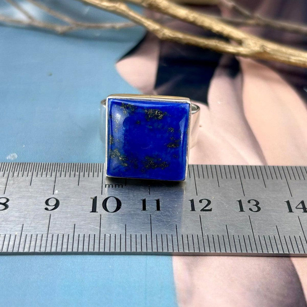 Square Crystal Silver Ring