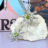 Peridot Starburst Drop Earrings