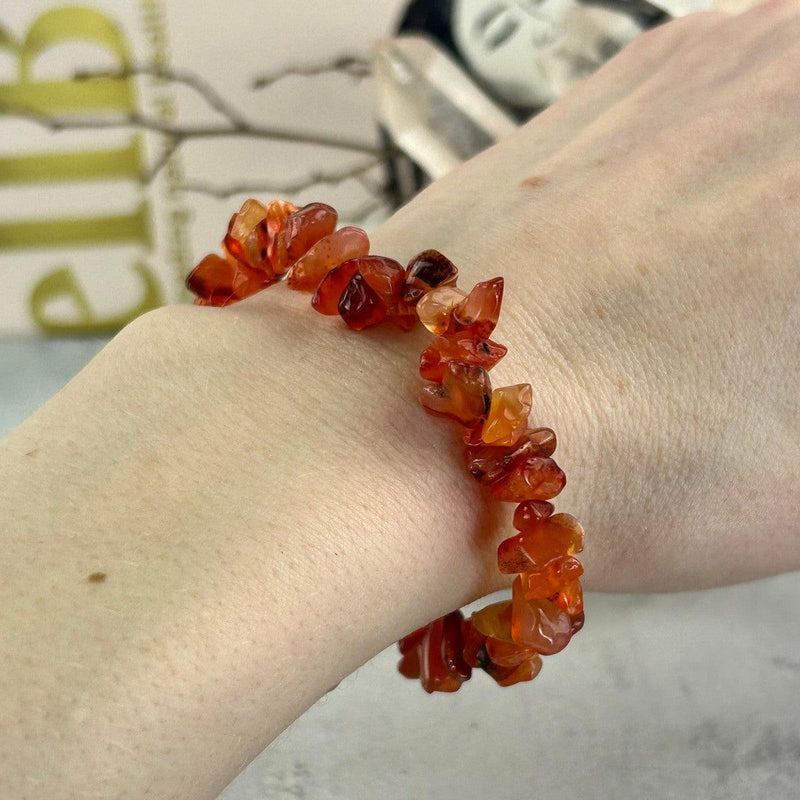 Orange Crystal Chip Bracelet