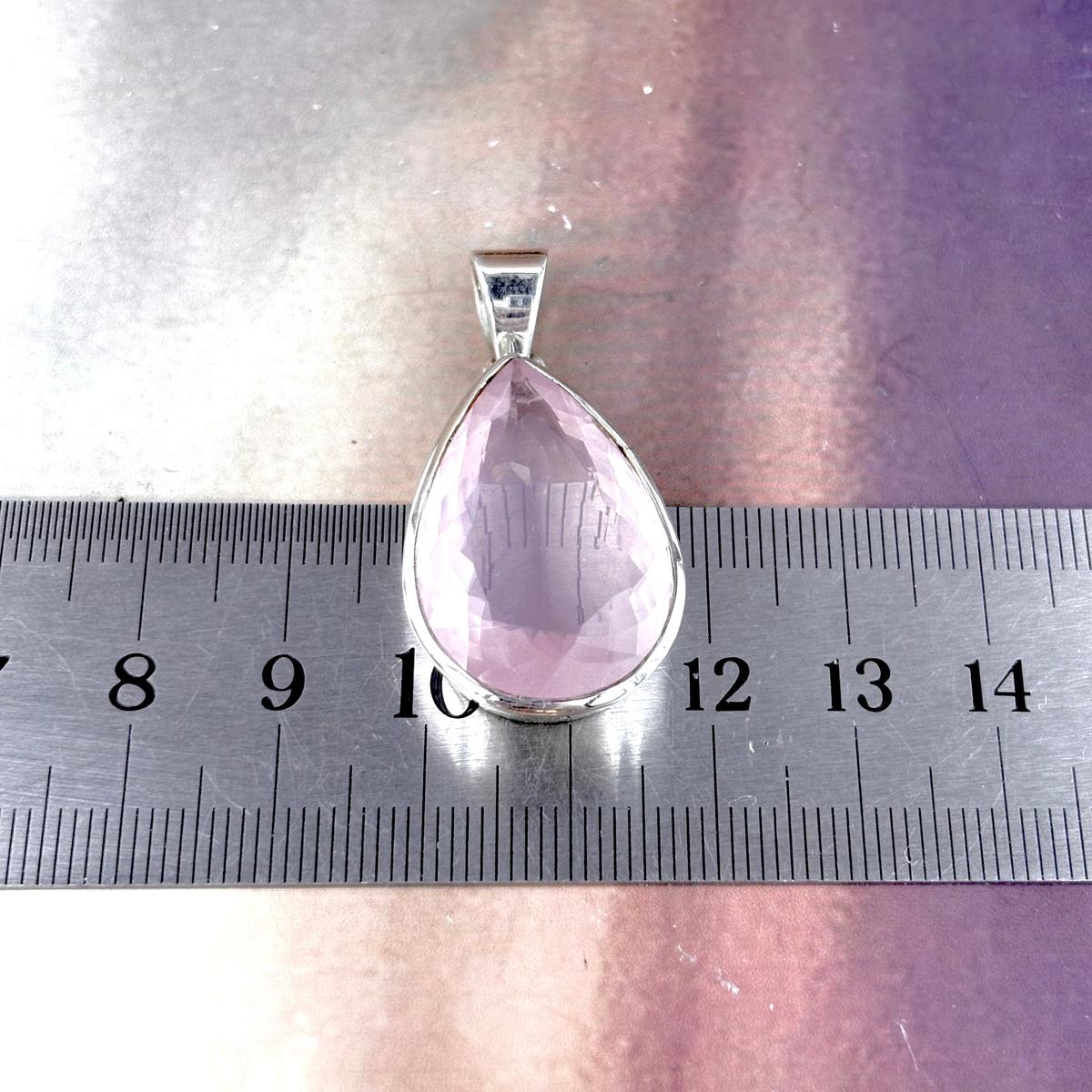 Pink Crystal Pear Pendant