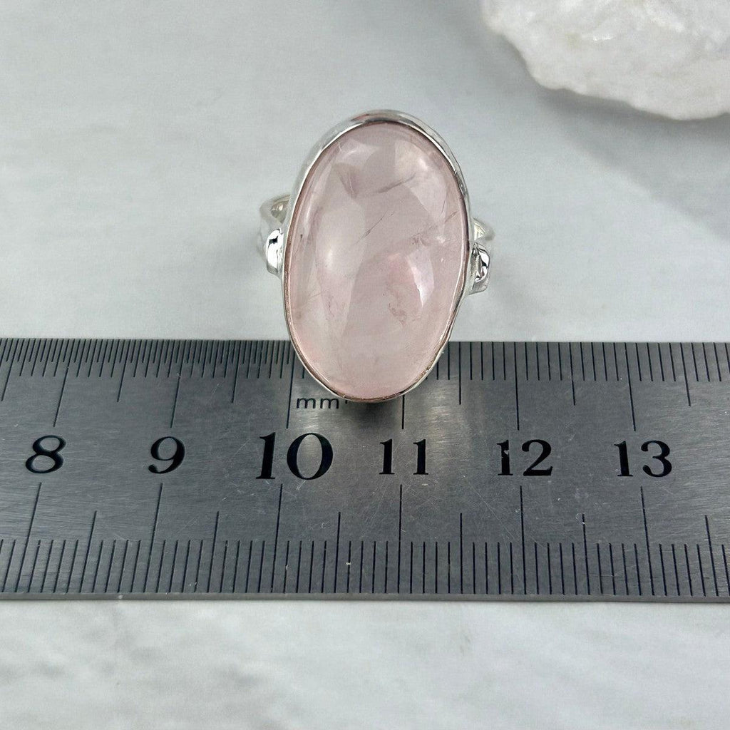 Rose Quartz Polished Crystal Ring