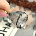 Black Strands In Quartz Pendant