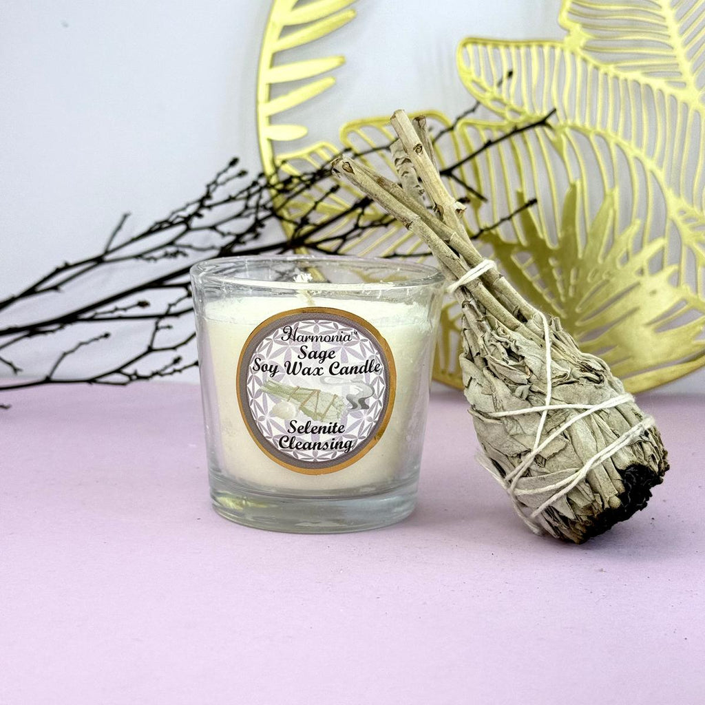 Selenite Crystal Candle