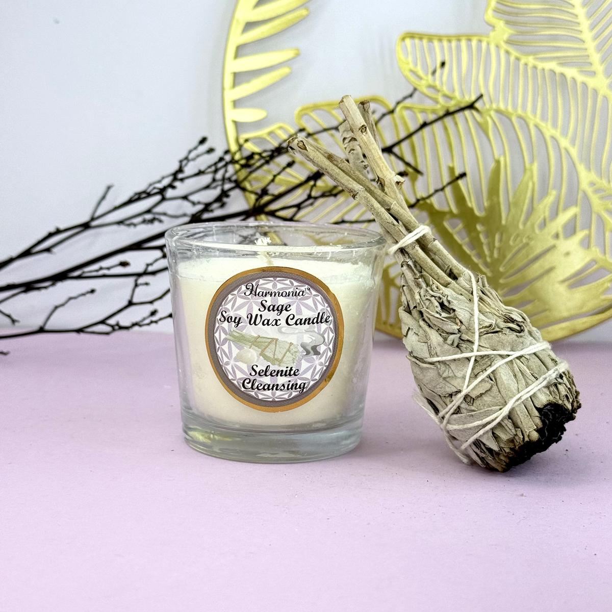Selenite Crystal Candle