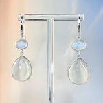 Cat’s Eye & Rainbow Moonstone Double Drop Earrings