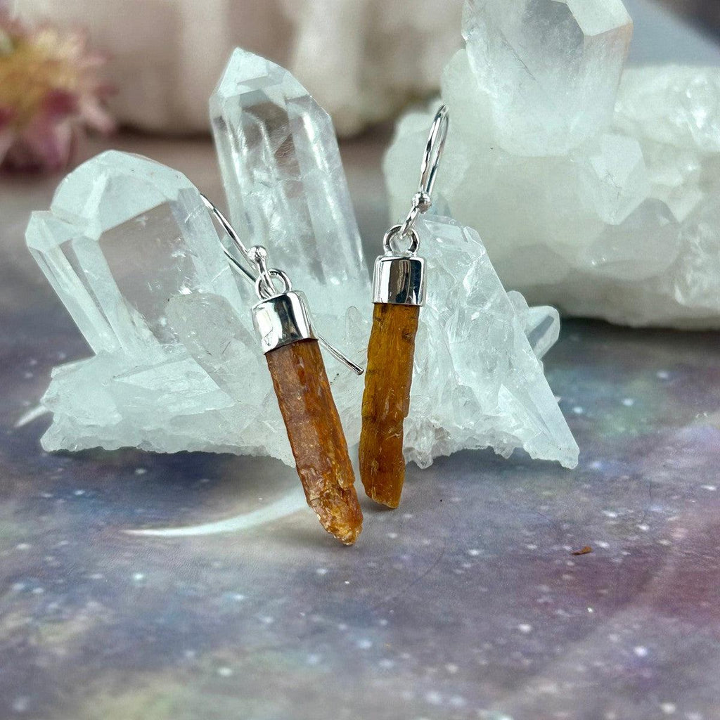 Orange Kyanite Shard Earrings