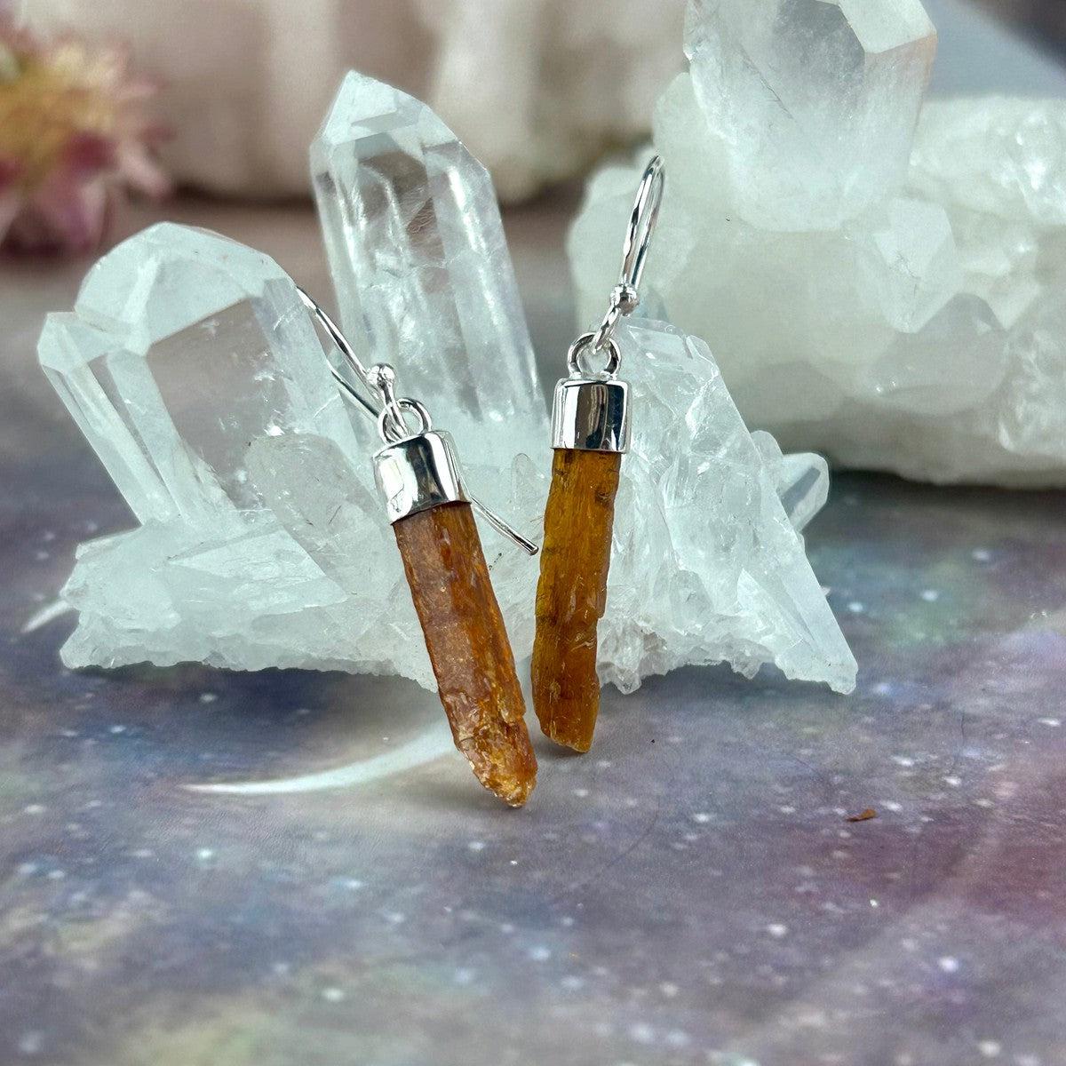 Orange Kyanite Shard Earrings