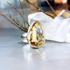 Women's Large Size Citrine Ring