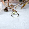Peridot & Cubic Zirconia Diamond Cut Silver Ring