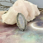 Rainbow Moonstone Ornate Ring