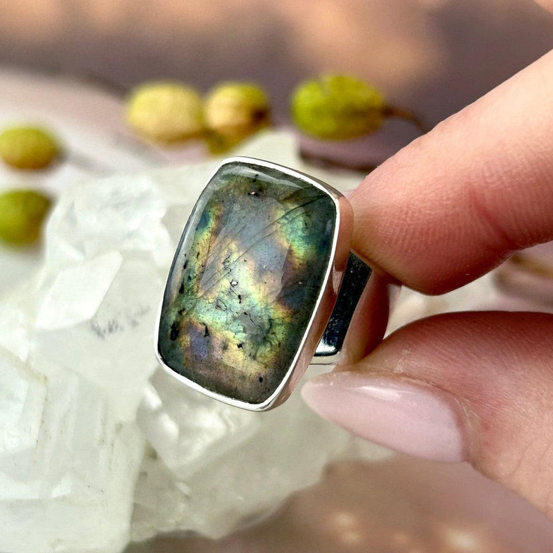 Rainbow Labradorite Ring