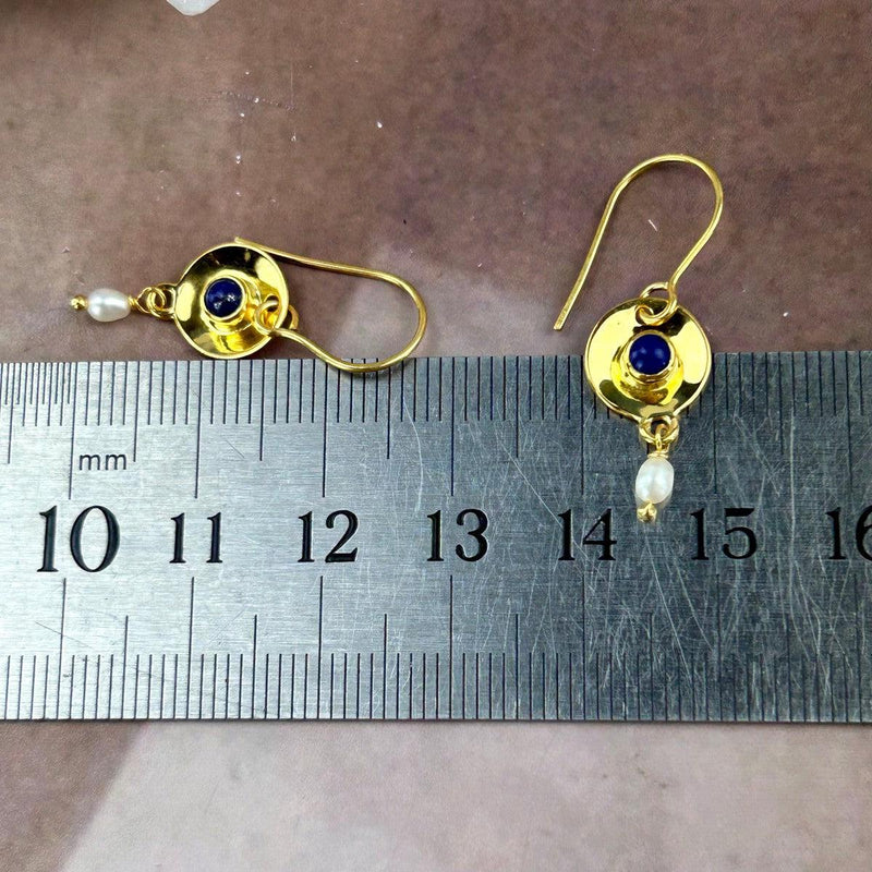 Lapis Lazuli In Gold Earrings