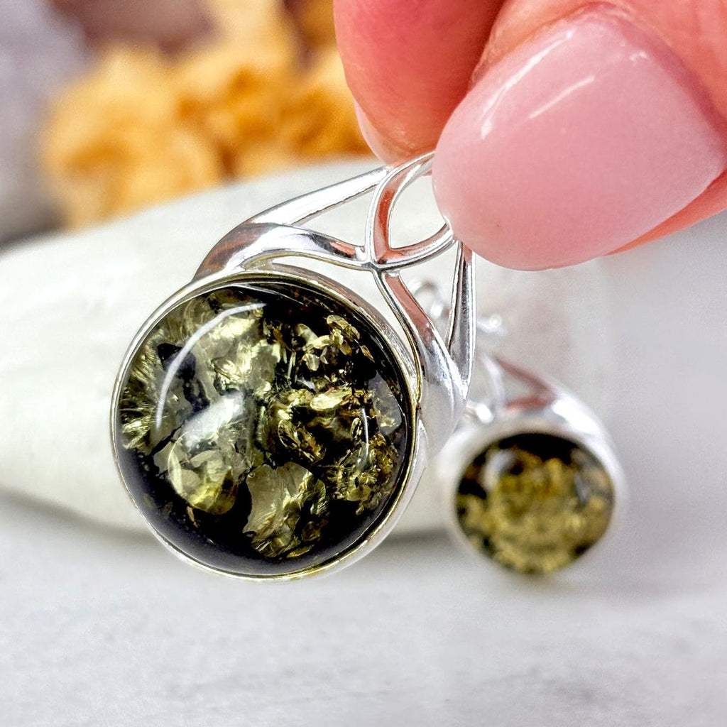 Natural Green Baltic Amber Pendant