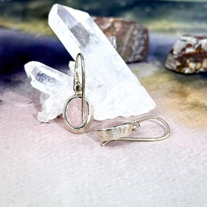 Silver Morganite Drop Earrings