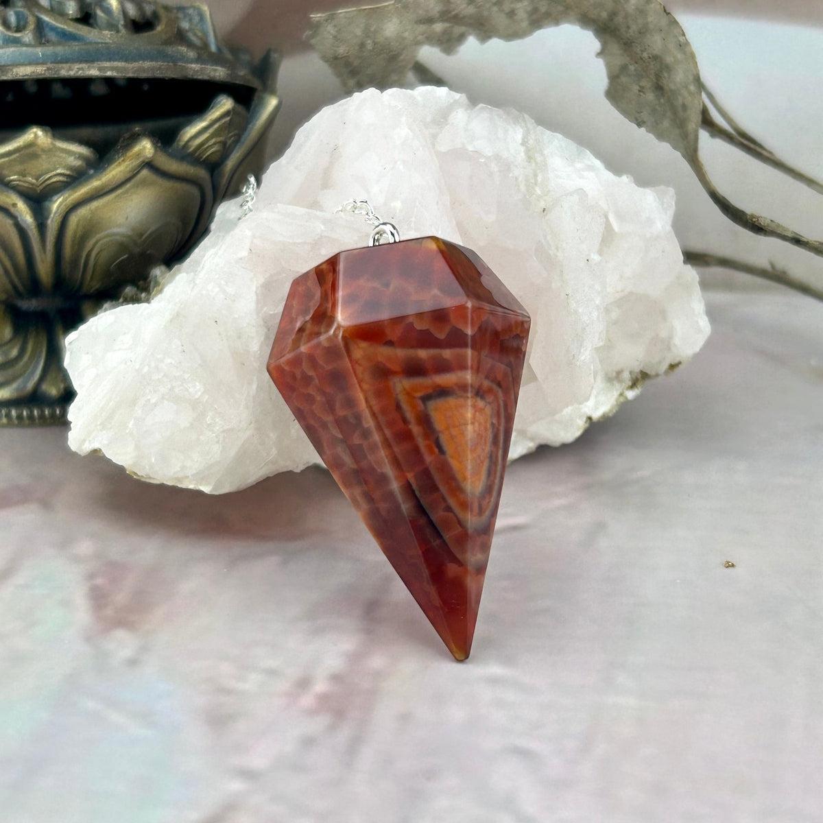 Red And Orange Agate Pendulum