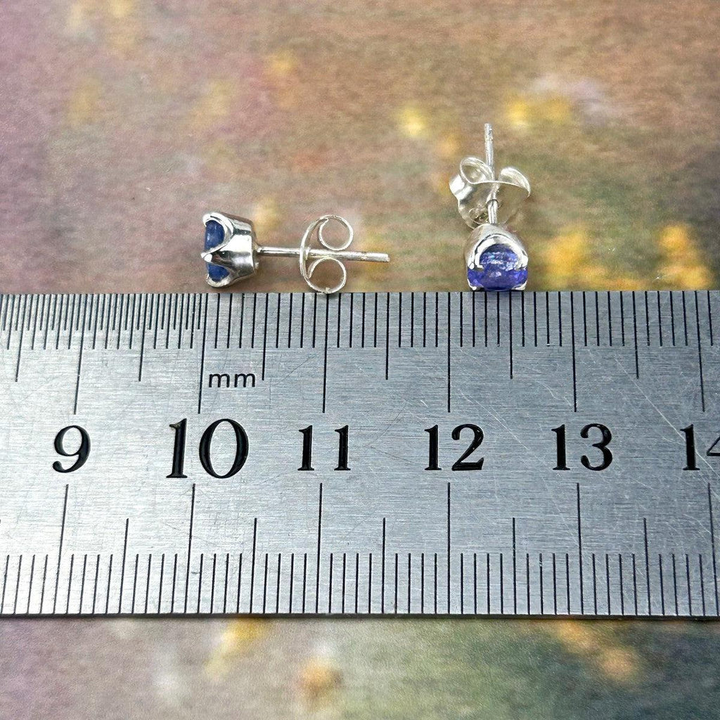 Blue Gem Stud Earrings