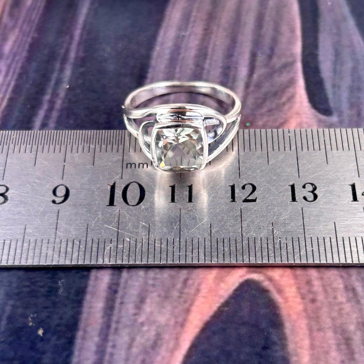 Prasiolite Sterling Silver Band Ring