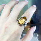 Bold Sterling Silver Citrine Ring