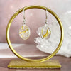 Golden Rutile Quartz Oval Drop Earrings