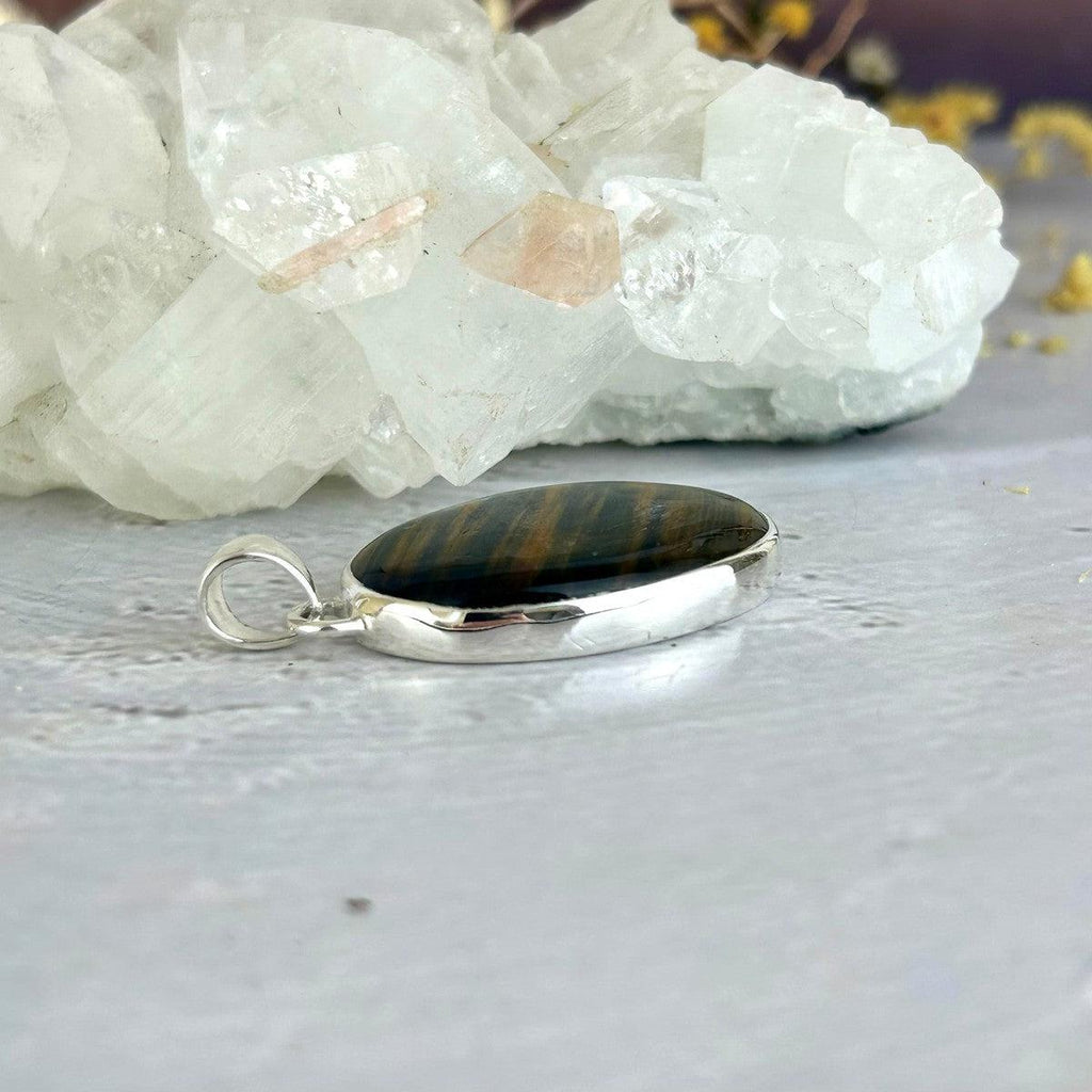 Tiger's Eye Pendant In Silver