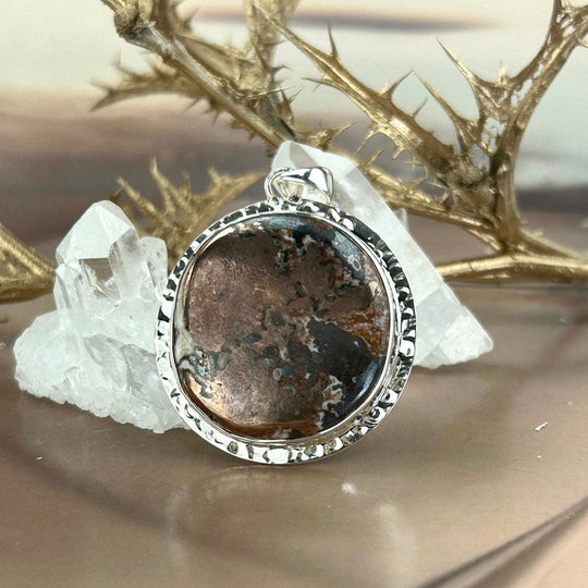 Copper On Matrix Round Large Pendant