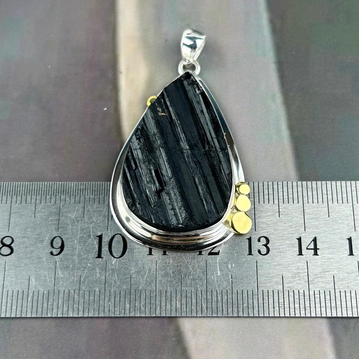 Black Tourmaline Raw Assorted Shape Pendants