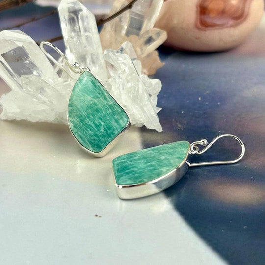 Amazonite Arc Drop Earrings