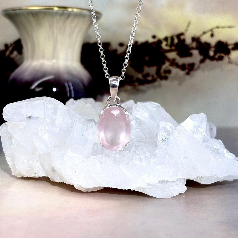 Oval Rose Quartz Pendant