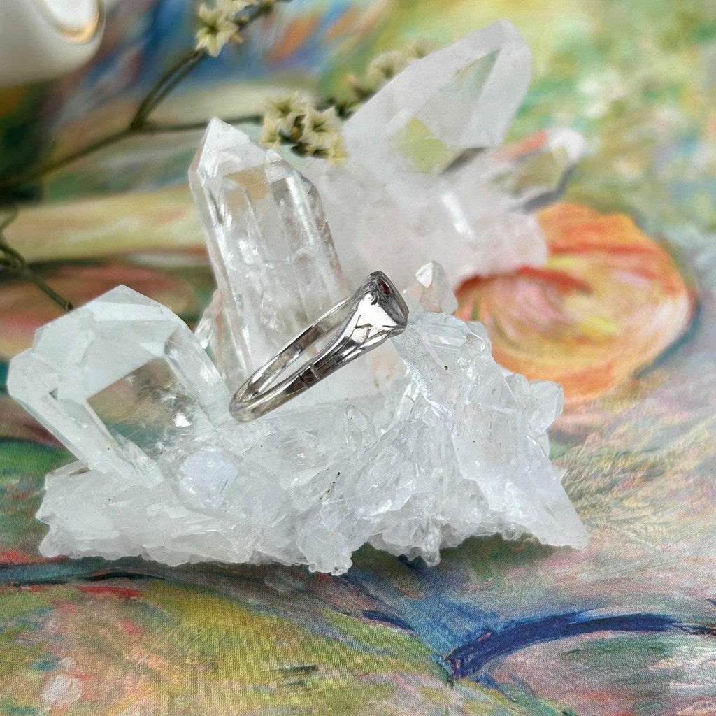 Ruby Heart Pinky Ring