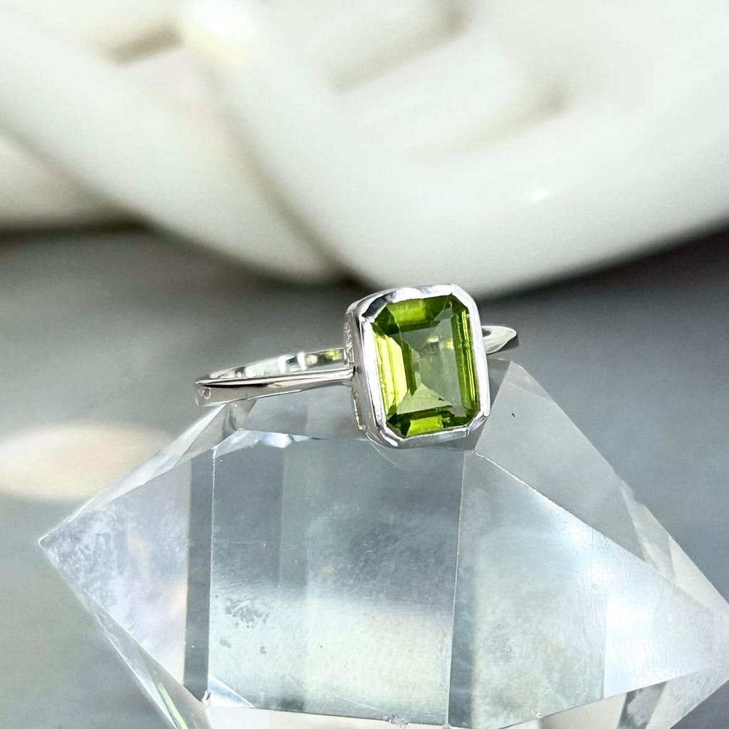 Assorted Gemstone Emerald Cut Ring