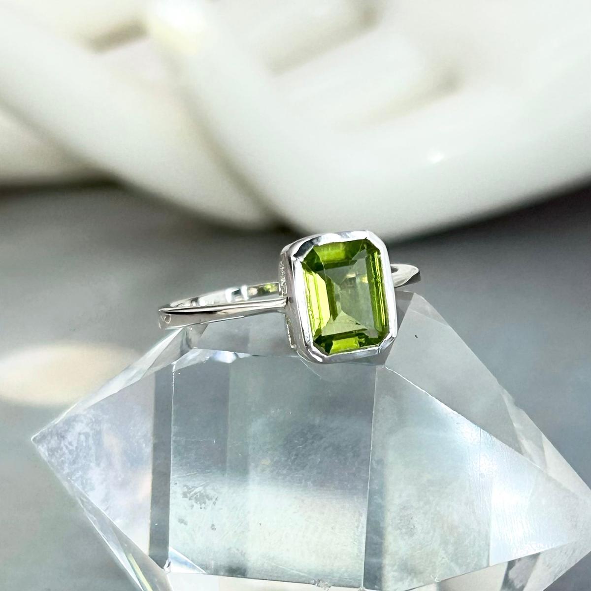 Assorted Gemstone Emerald Cut Ring