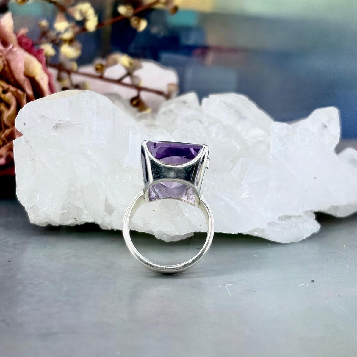 Baguette Cut Amethyst Ring