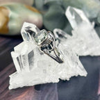 Green Crystal Silver Ring