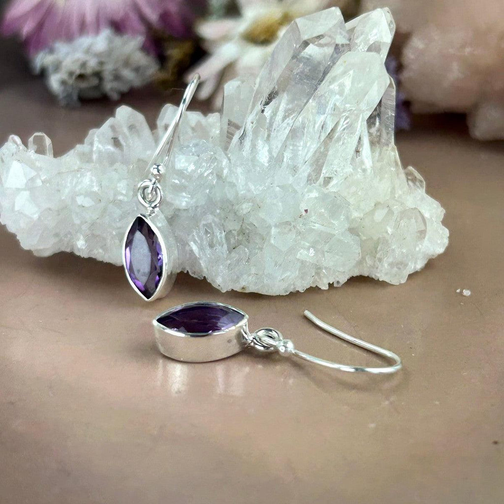 Amethyst Dangly Sterling Silver Earrings