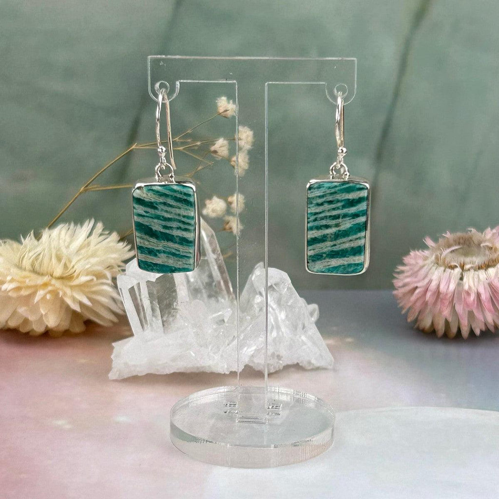Bright Green Stone Earrings