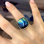 Mens Labradorite Pinkie Ring